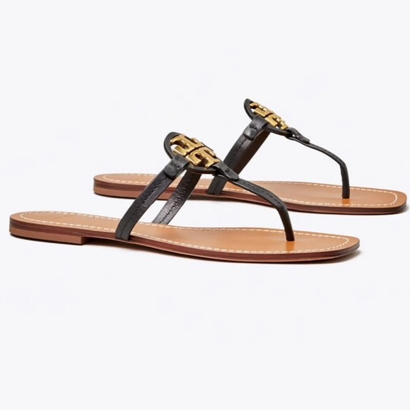 ❤️LAST NEW 7.5 Tory Burch Mini Miller Perfect Black Sandals - Picture 2 of 9